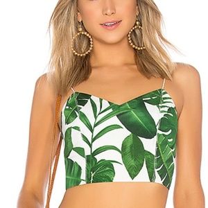 Alice + Olivia Palm Leaf Crop Top (M)